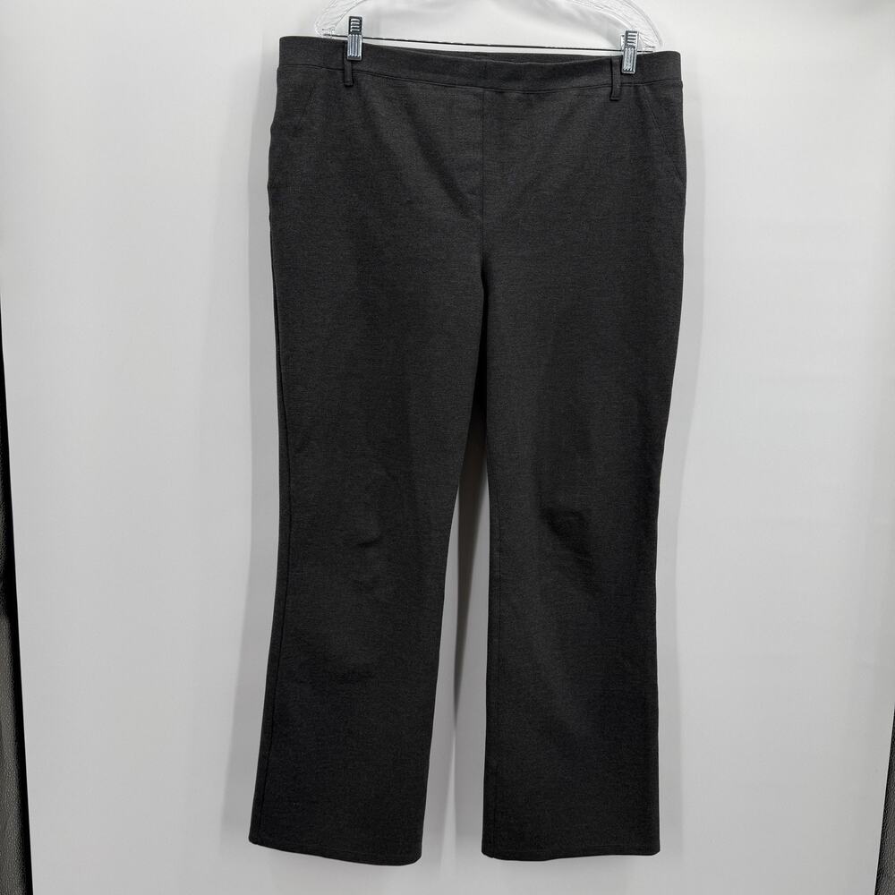 Quince Dress‎ Pants Womens XL Petite Charcoal Gray Ponte Knit Wide Leg Career